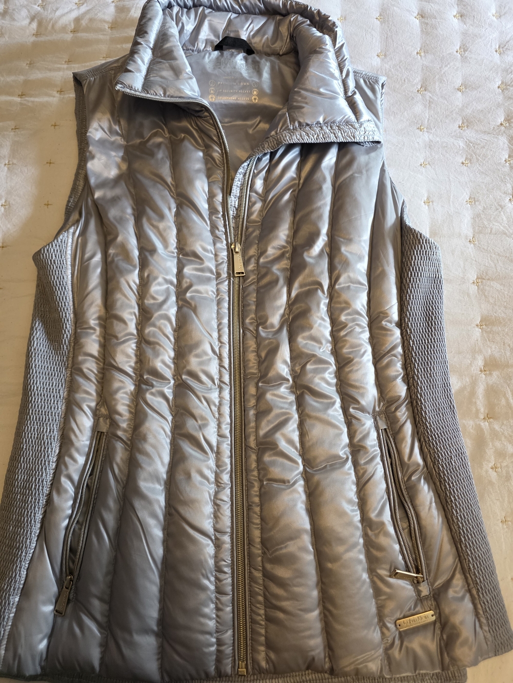 Calvin Klein Performance Silver Quilted Vest - Women